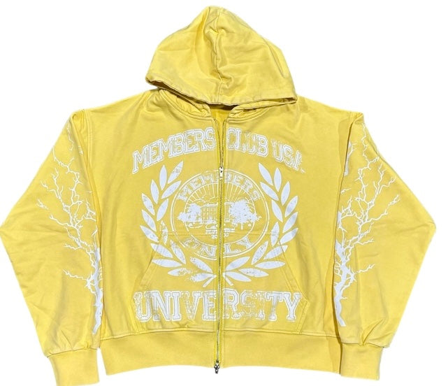 LIGHT YELLOW WASH UNIVERSITY HOODIE