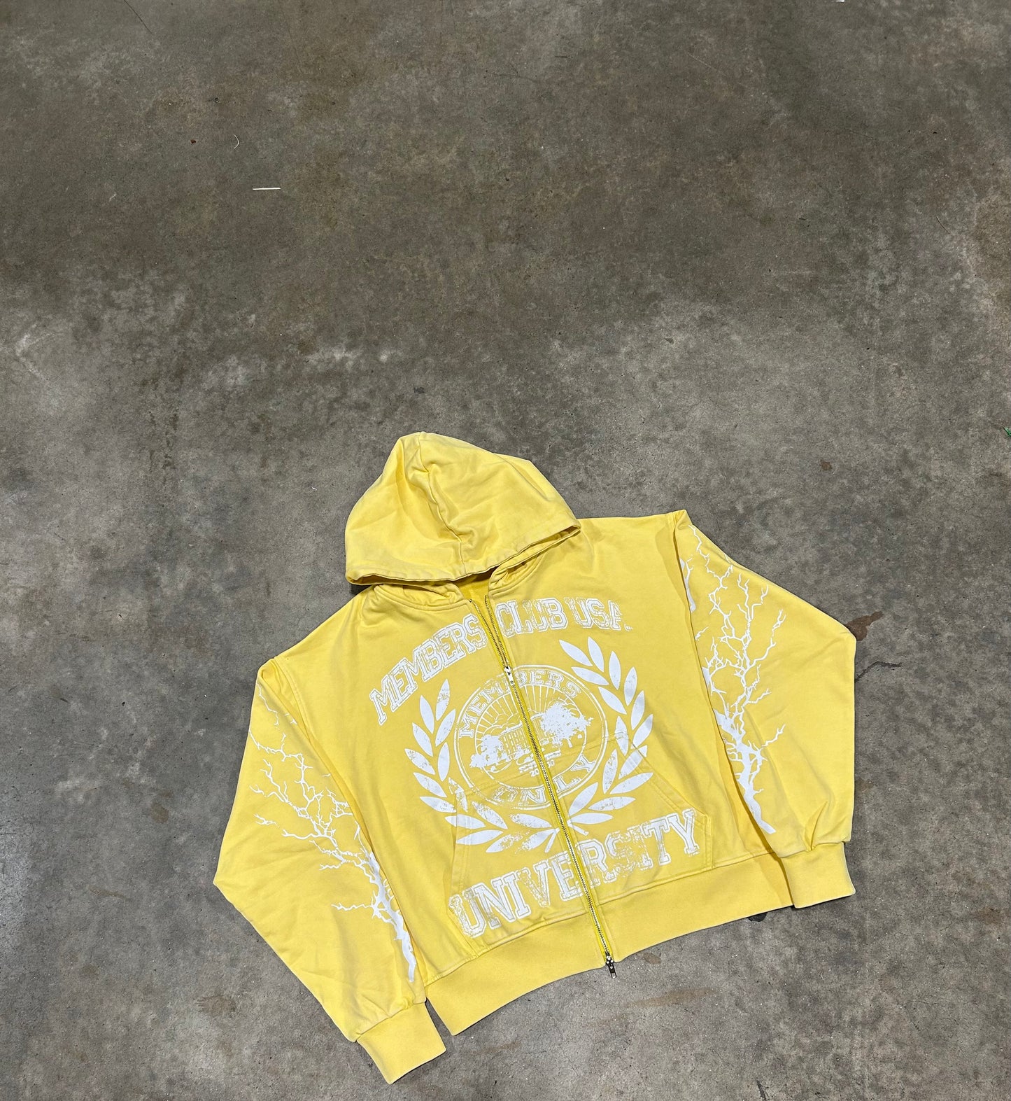 LIGHT YELLOW WASH UNIVERSITY HOODIE